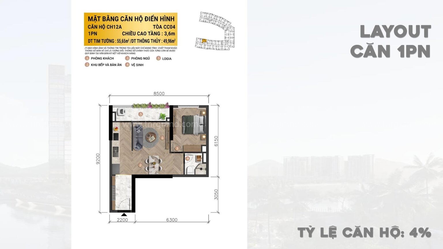 charmora city căn 1pn