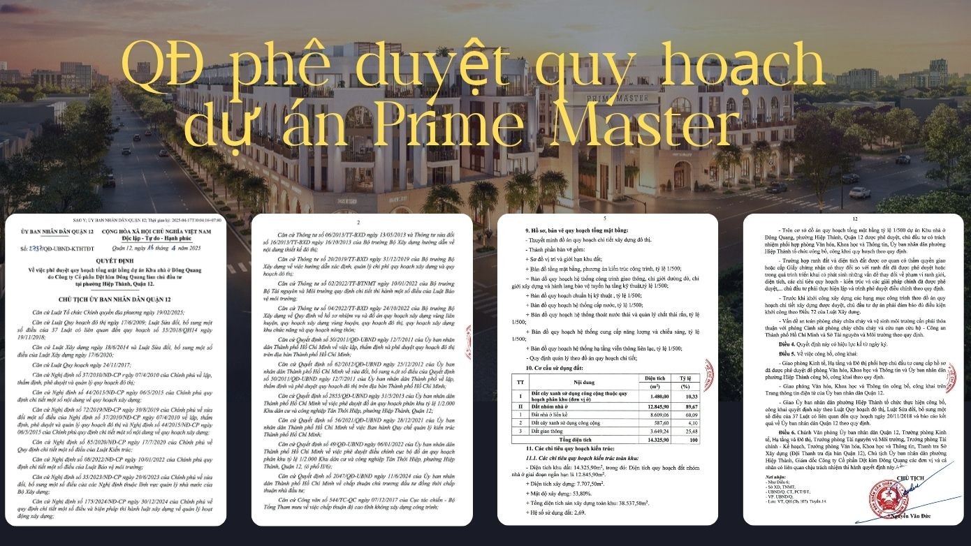 QĐ Phê Duyệt Quy Hoạch Dự án Prime Master